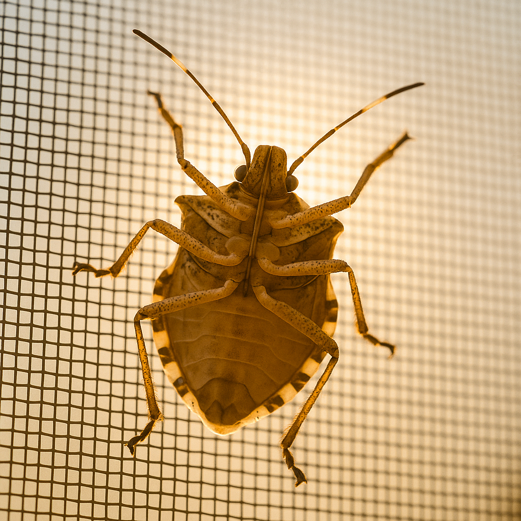 Stink bug on exterior siding